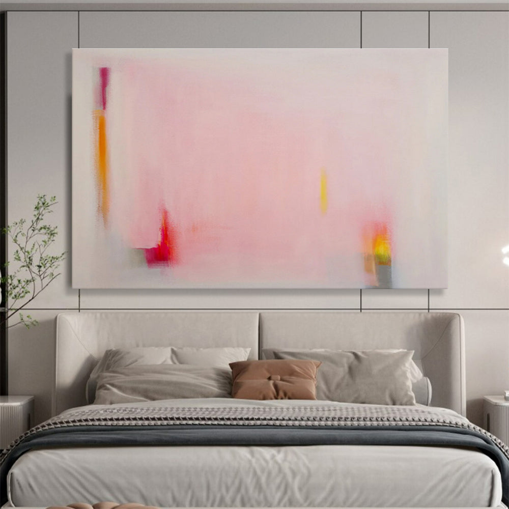 Minimalist Pink Abstract - Subtle Color Accents and Calm Composition Painting On Canvas DKH057