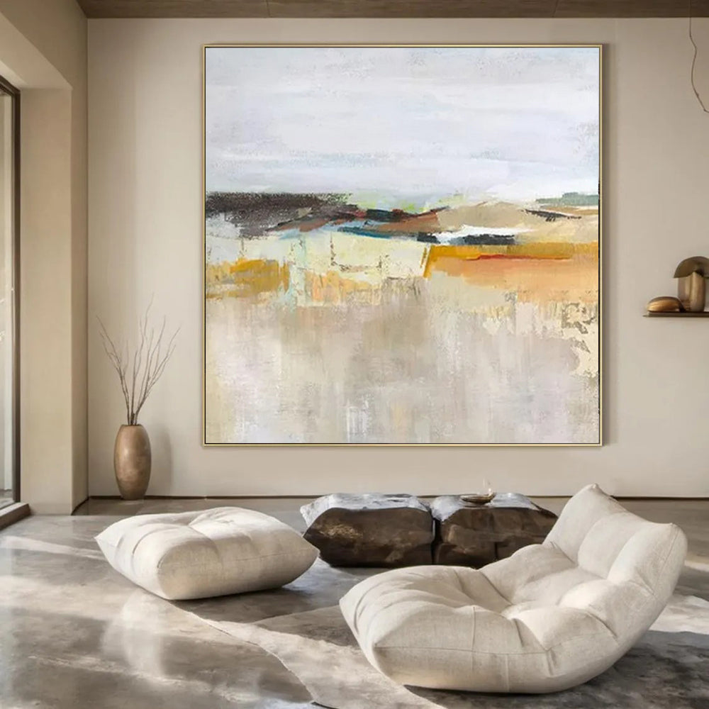 “Soft - Toned Landscape Abstract” ,Abstract Landscape Oil Painting CT0927