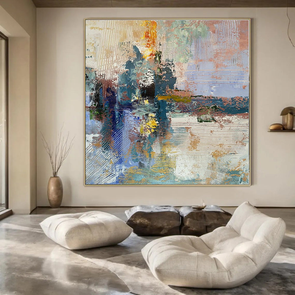 Colorful Abstract Landscape - Abstract Landscape Acrylic Painting CT1397