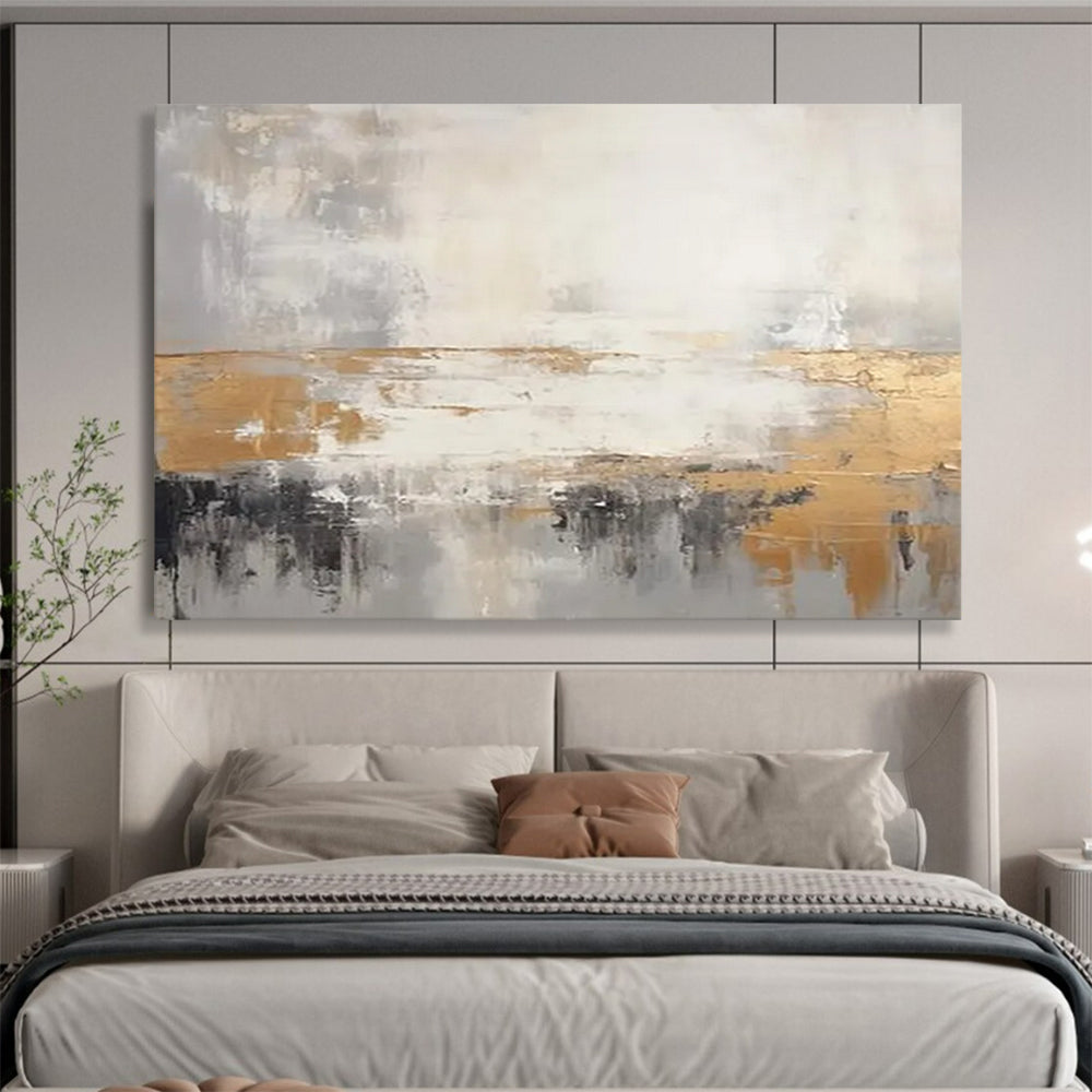 “Gilded Abstract Horizon” Abstract Painting On Canvas DLZ108