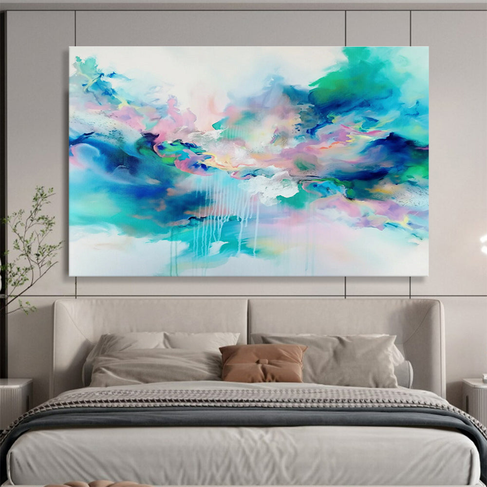 “Dreamy Color Clouds” Abstract Acrylic Painting On Canvas DKH486