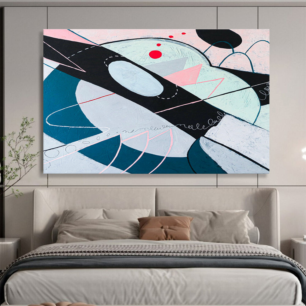 “Pastel Geometric Dreamscape” Abstract Acrylic Painting On Canvas DKH549