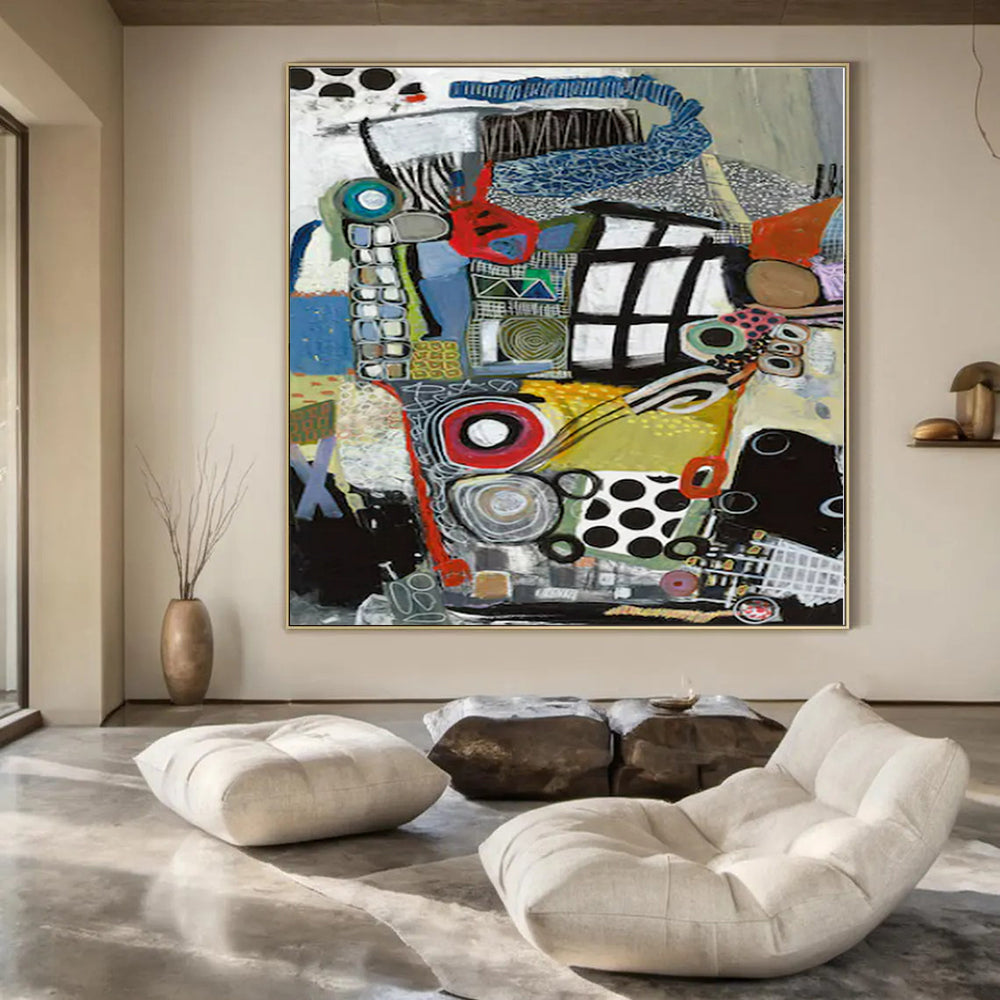 “Colorful Eclectic Collage” – Mixed - Media Abstract Art CT1096