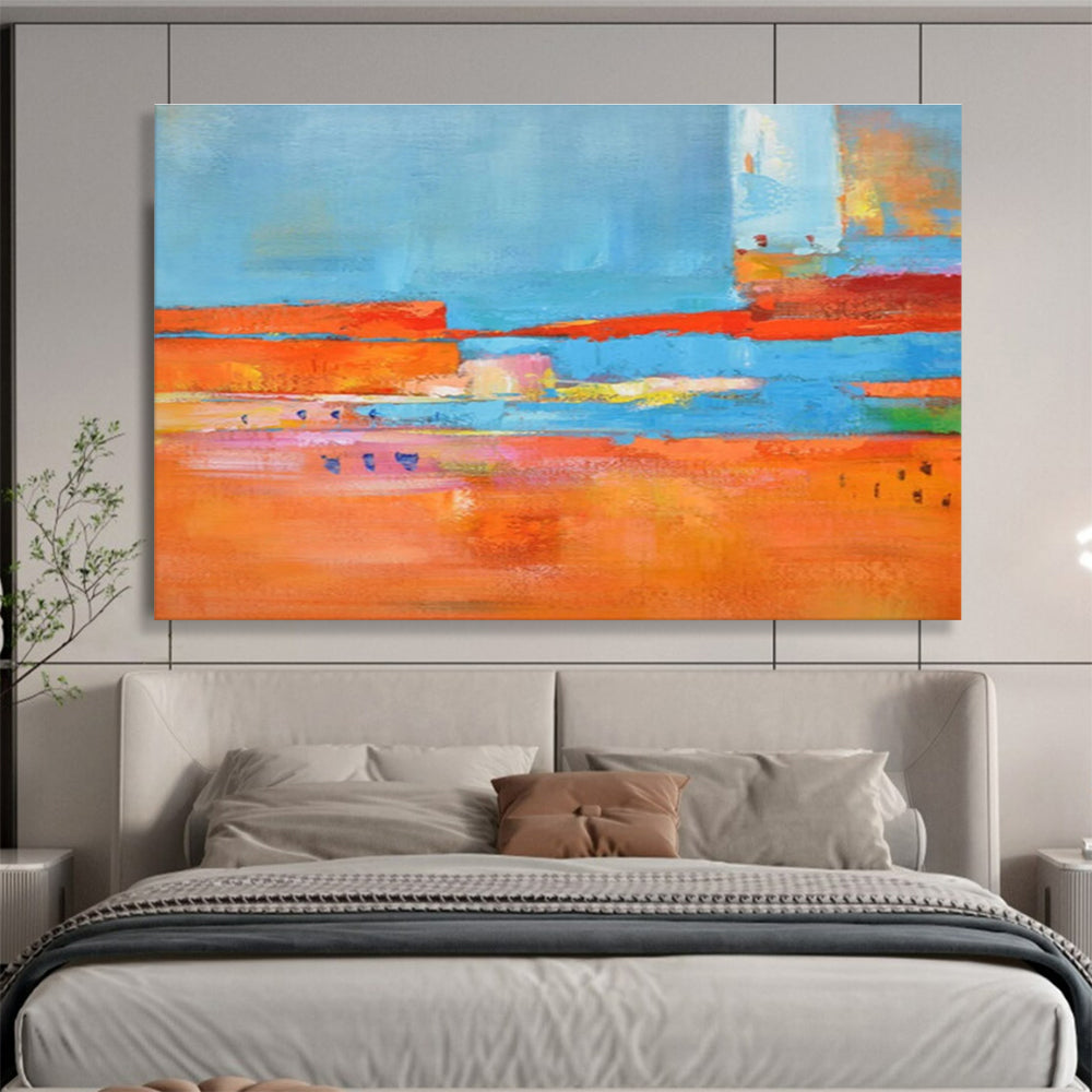 “Colorful Abstract Landscape” Abstract Fauvist - Inspired Painting On Canvas DKH408