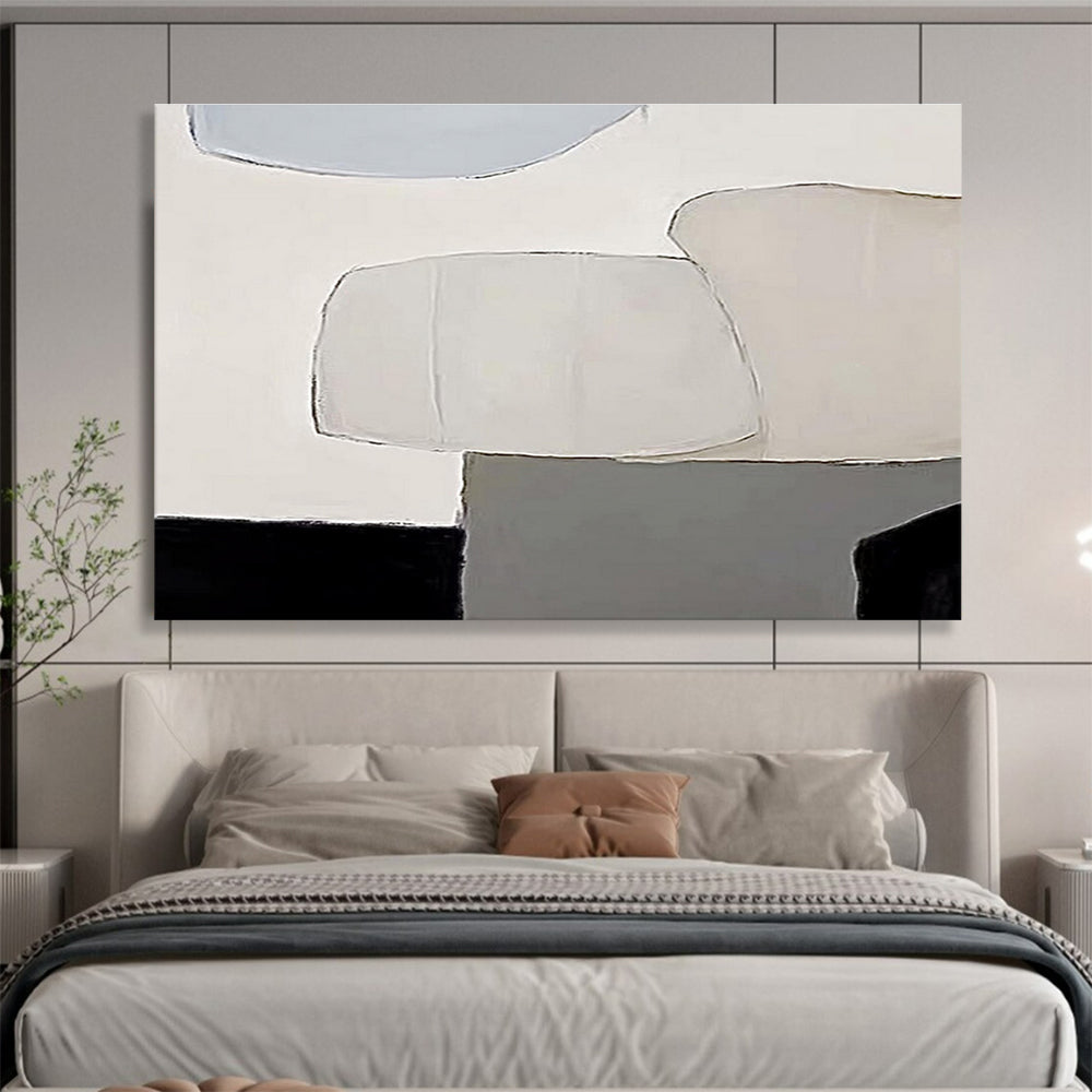 Soft Geometric Forms - Minimalist Abstract Painting On Canvas DKH597