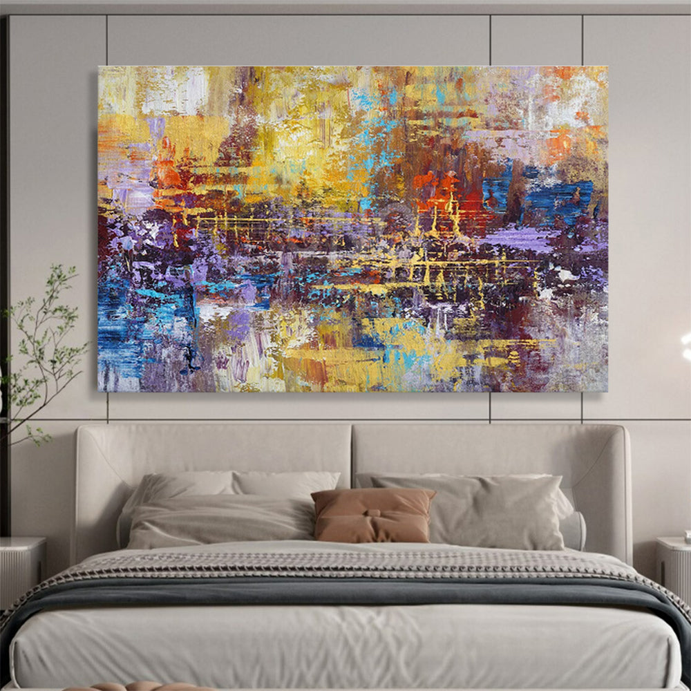 Colorful Abstract “Lively Urban Impression” Painting On Canvas DKH154