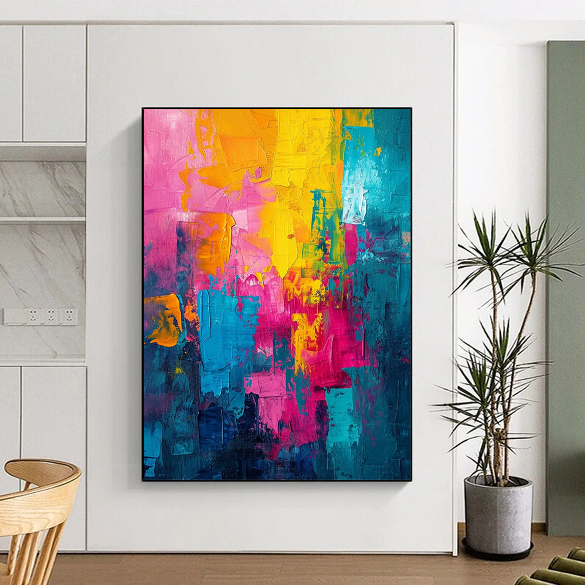 “Vibrant Color Block Abstraction” - Abstract Expressionist Painting On Canvas DTP060