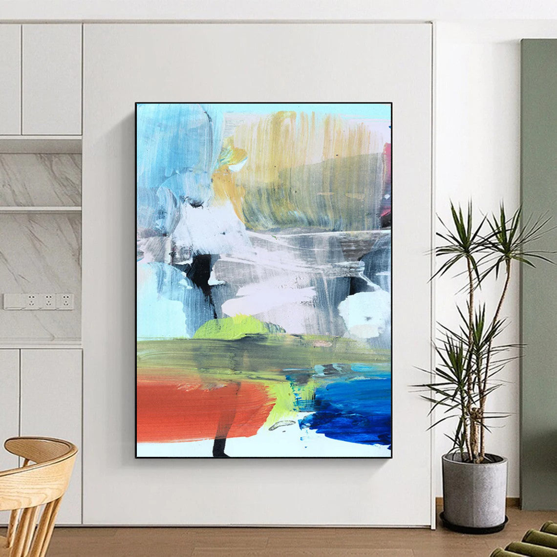 “Vibrant Color Block Abstraction” - Abstract Expressionist Painting On Canvas DTP175