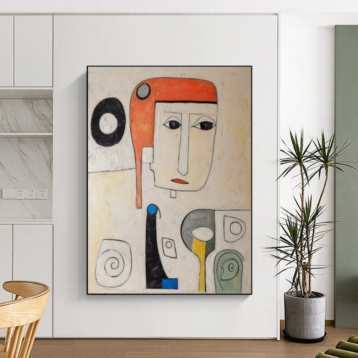 “Colorful Cubist Portrait” - Abstract Cubist - Style Painting On Canvas DTP004