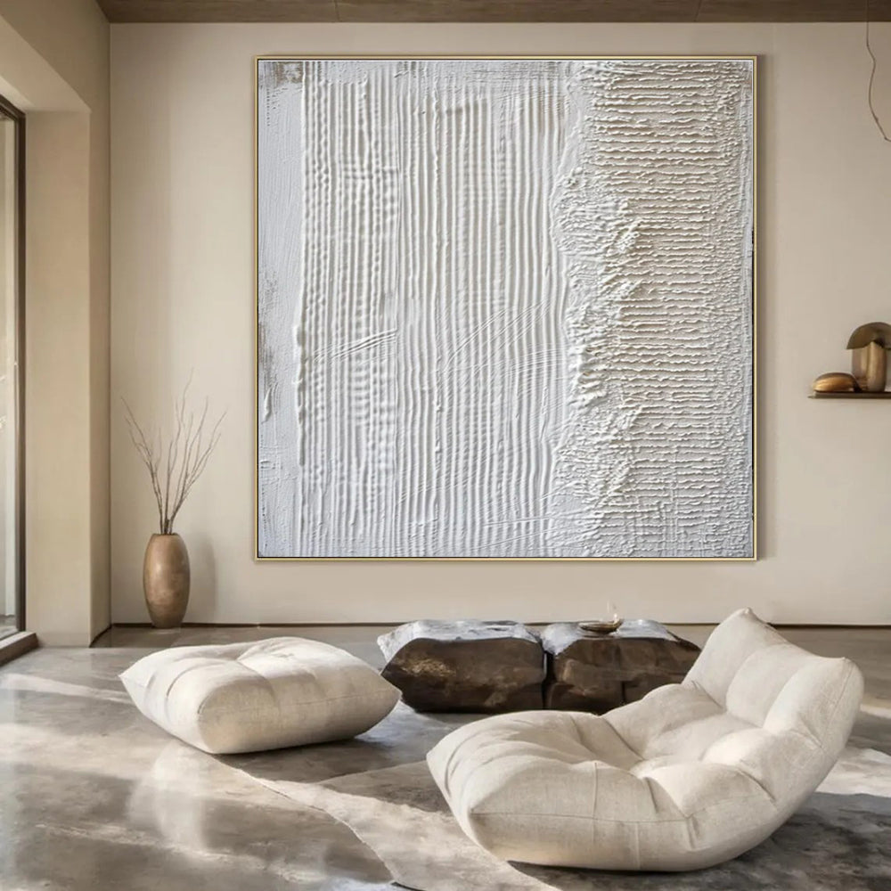 White Textured Lines & Patterns - "Tactile Whites" - 3D Textured Painting CT1483