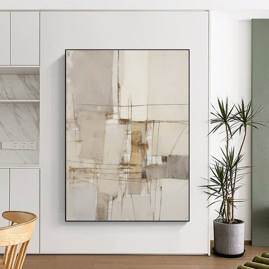 Minimalist Abstract with Delicate Lines - Abstract Painting On Canvas DKH1309