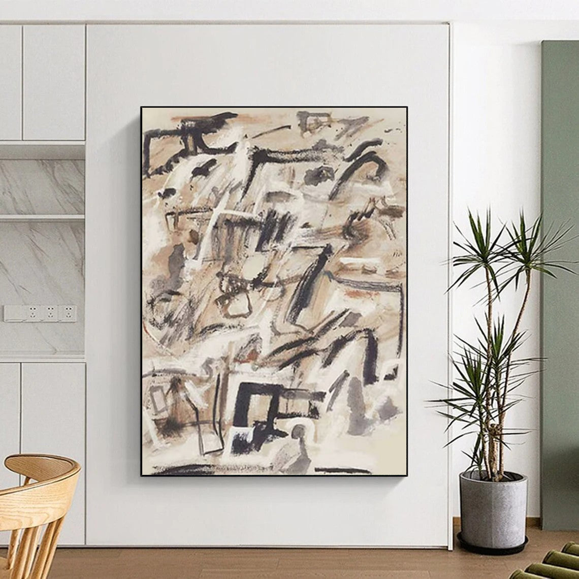 “Brown - Gray Abstract Chaos” - Abstract Expressionist Painting On Canvas DTP143