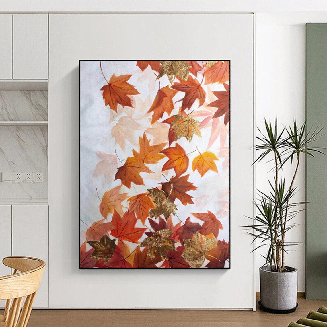 “Autumn Leaves in Gold and Rust” – Botanical Acrylic Art CT2079