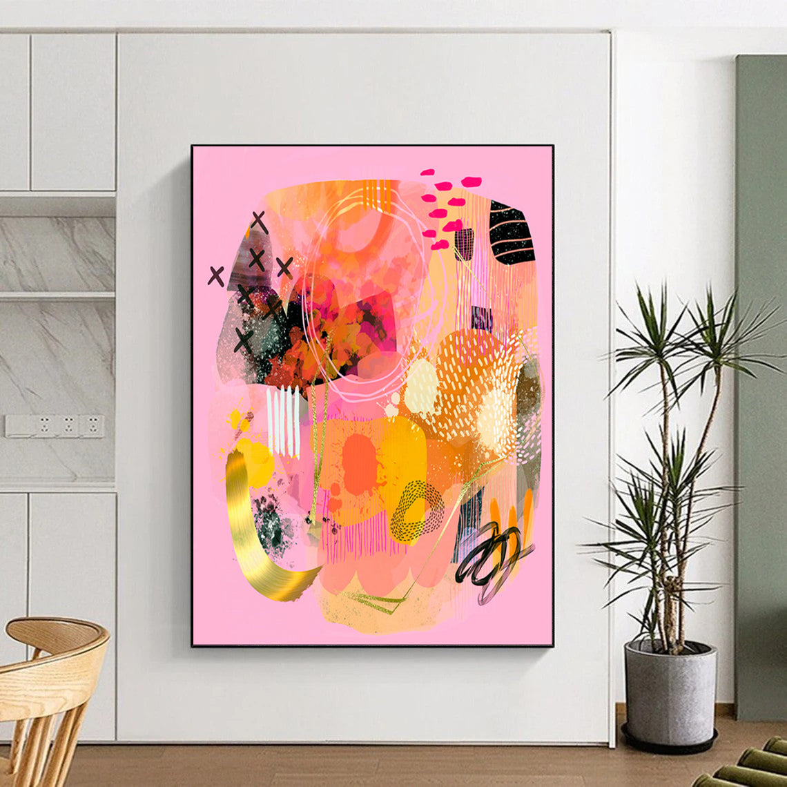 “Pink - Orange Abstract Mix” - Bold Abstract Art CT2009