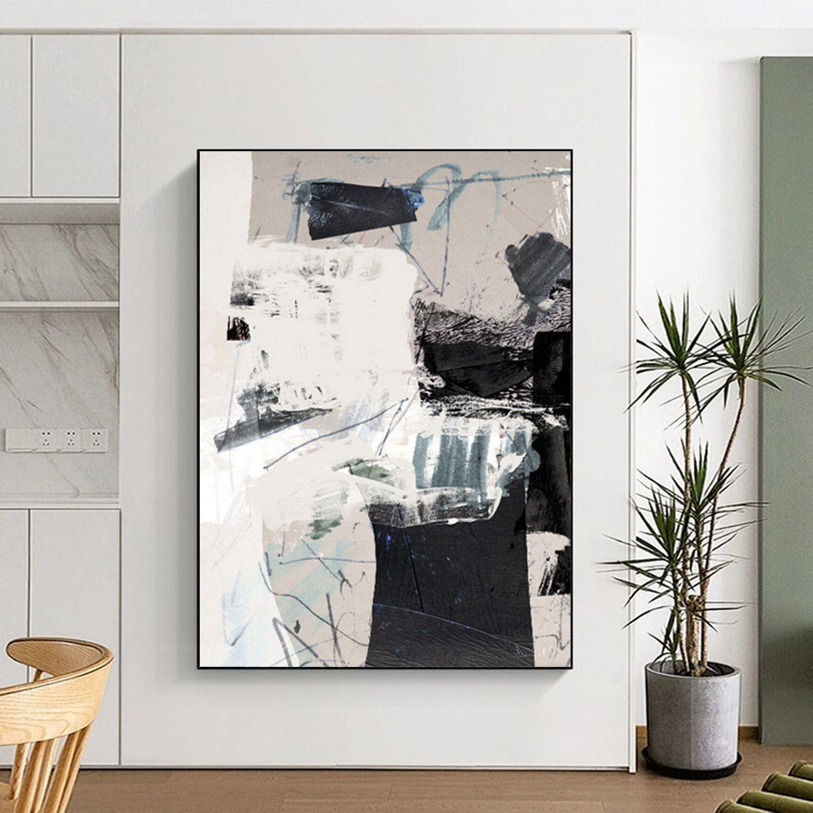 “Collage - Style Abstract” - Mixed - Media Collage Abstract Painting On Canvas DTP194