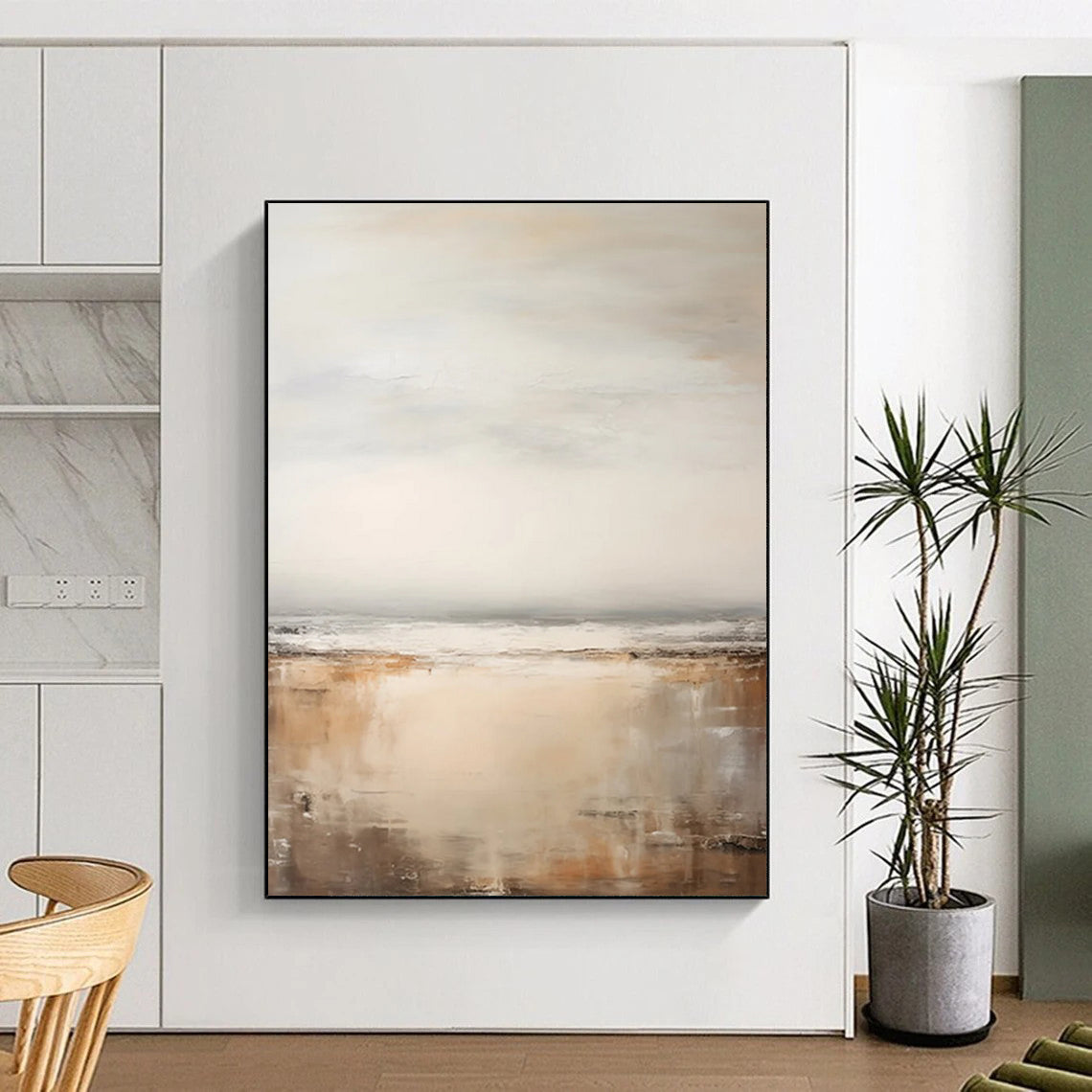 “Muted Coastal Abstraction” - Abstract Landscape Painting On Canvas DTP132