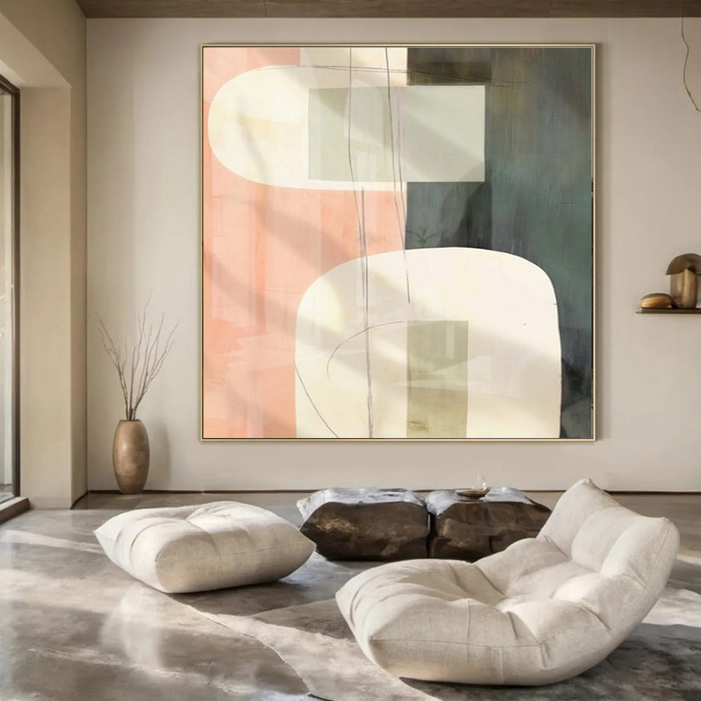 “Pastel Shape and Line” – Minimalist Abstract Art CT1048