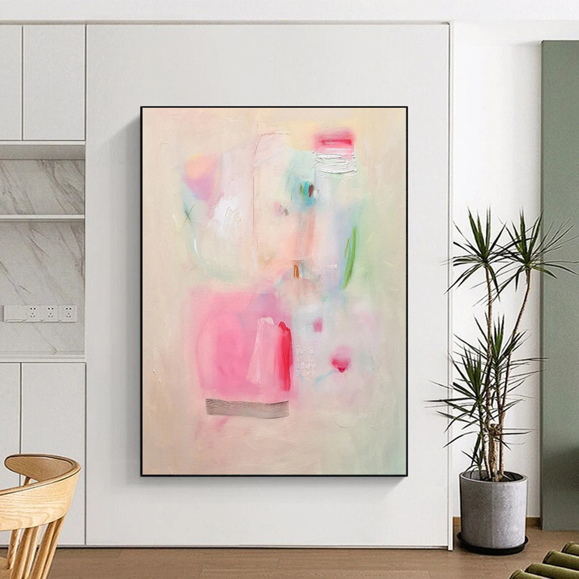 Soft Pastels, Minimal Shapes - "Gentle Whispers" - Abstract Minimalist Painting CT1854