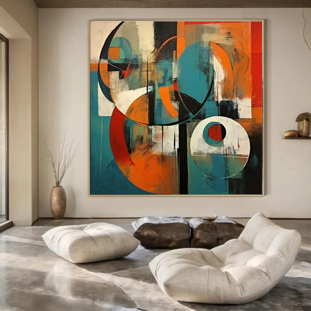 Colorful Geometric Circles - Abstract Bauhaus - Style Acrylic CT1259