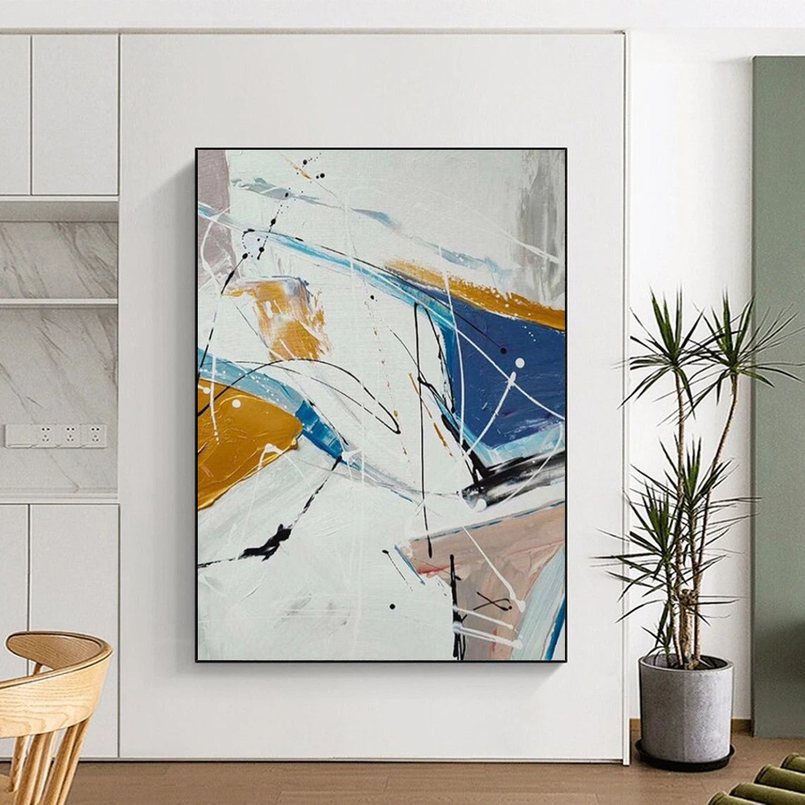“Colorful Linear Dynamism” - Abstract Expressionist Painting On Canvas DTP049