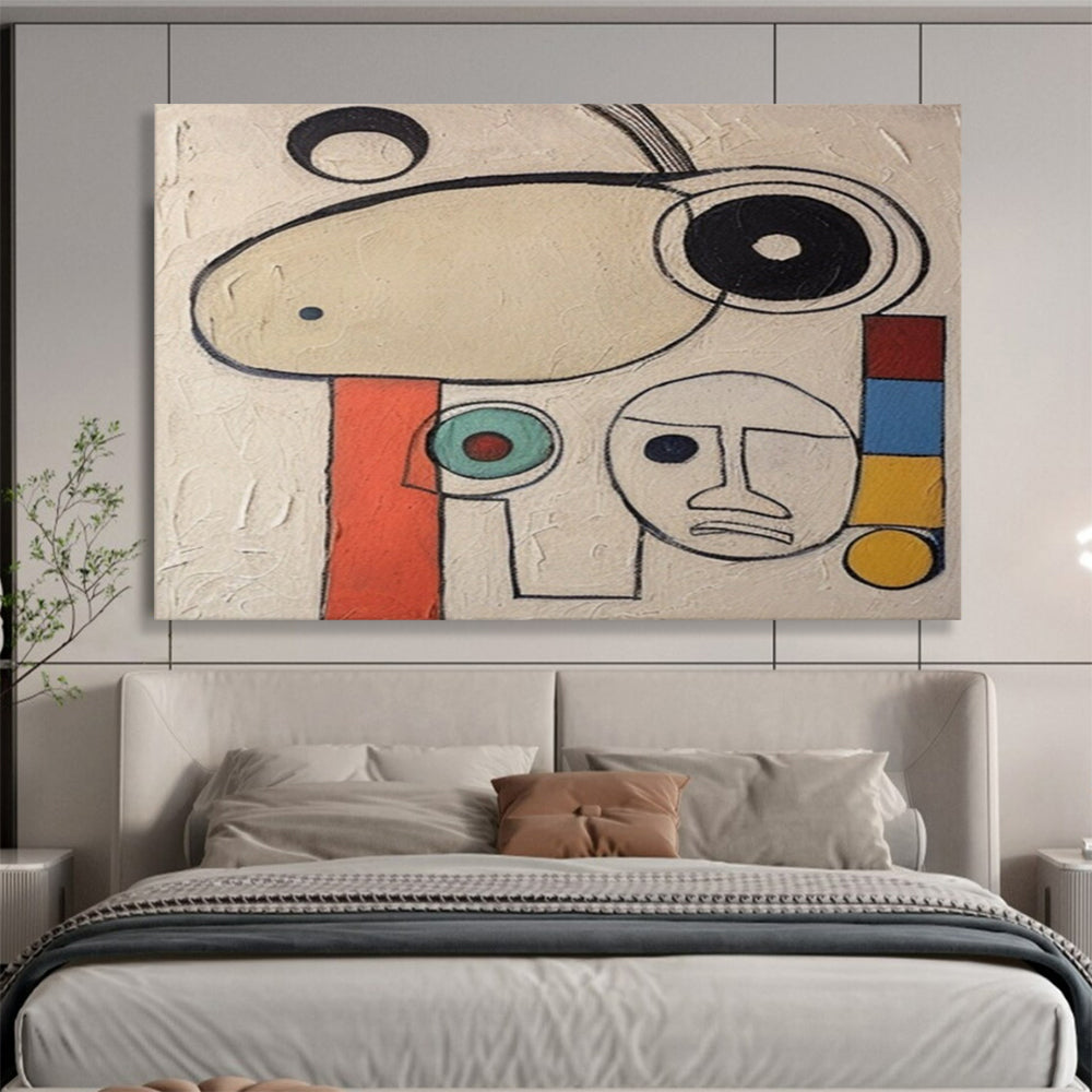 “Colorful, Abstract Faces ‘Whimsical Characters’” - Abstract Figure Painting On Canvas DLZ011