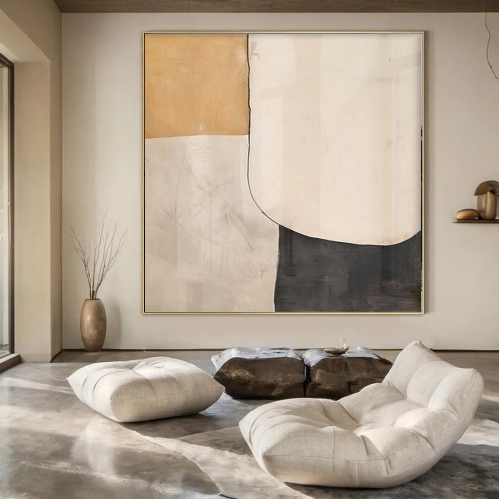 “Neutral Shape Collage” – Minimalist Abstract Art CT1044