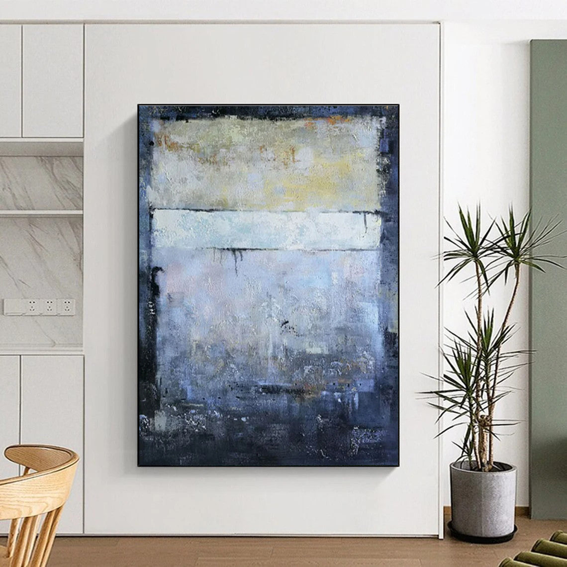 “Muted Gray Layers” ,Abstract Landscape Acrylic Painting CT0907