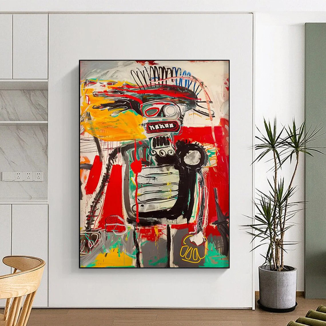 “Expressive Robot Figure” - Street Art - Inspired Painting On Canvas DTP094