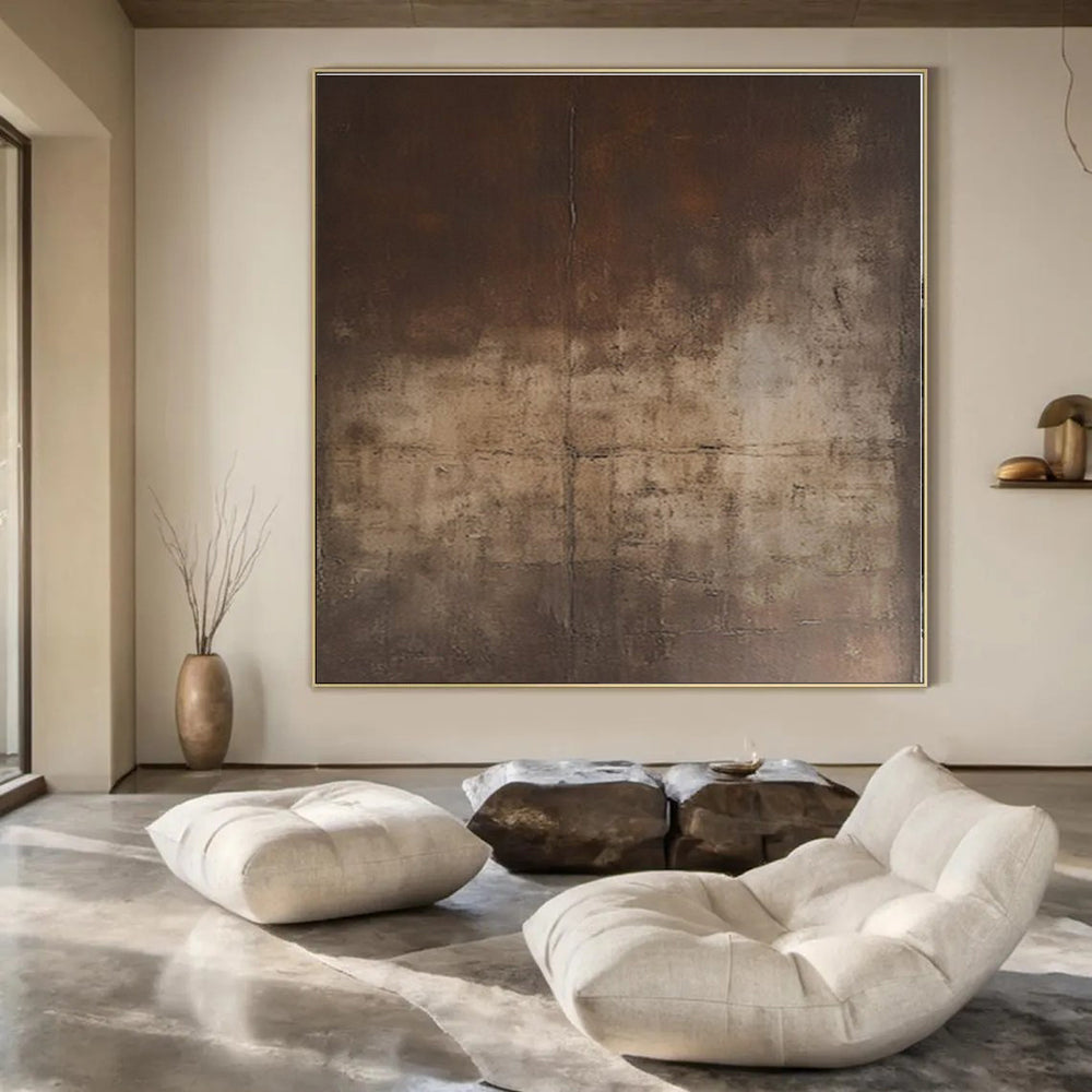 Brown Gradient Texture - Abstract Textured Acrylic Painting CT1367