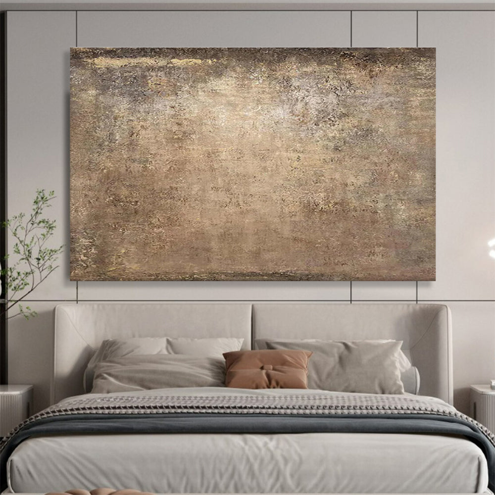 Aged Texture in Brown - Abstract Impasto Painting On Canvas DKH599