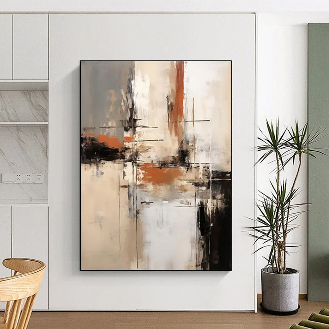 “Neutral - Toned Abstract Layers” - Abstract Expressionist Painting On Canvas DTP112