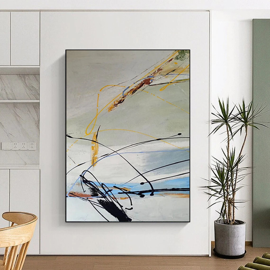 “Colorful Linear Abstraction” - Abstract Expressionist Painting On Canvas DTP035