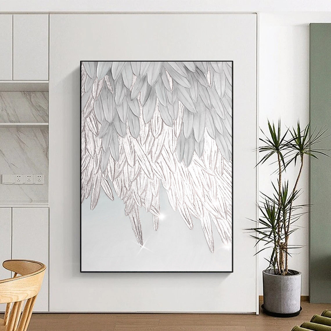 “Silver Angel Wings” - Realistic Textured Art CT2019