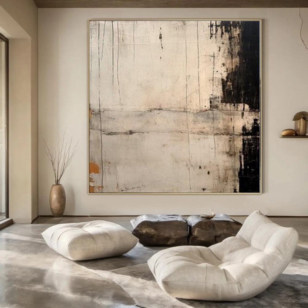Textured Neutrals with Subtle Marks - Minimalist Abstract Art CT1209