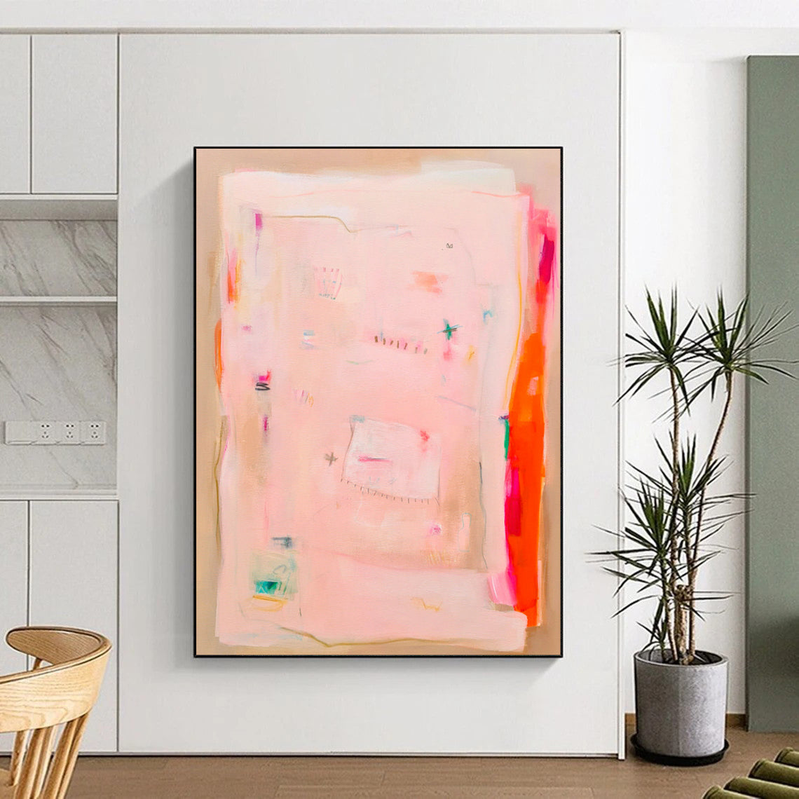 Soft Pinks, Subtle Details - "Blush Whispers" - Abstract Acrylic Painting CT1828