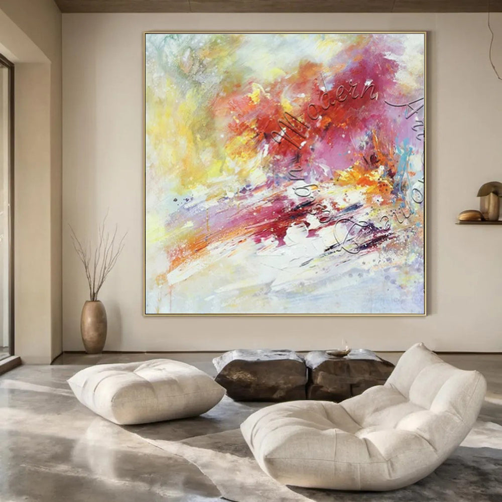“Pastel - Colored Abstract” ,Abstract Expressionist Acrylic Painting CT0929