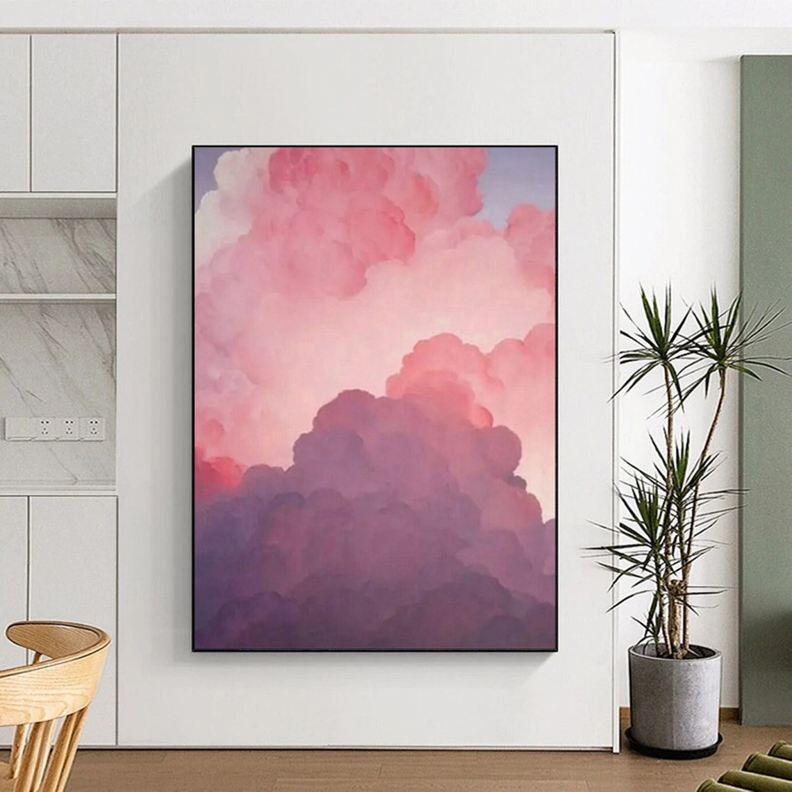 “Pink - Purple Cloud Layers” - Abstract Cloud Landscape Painting CT1981