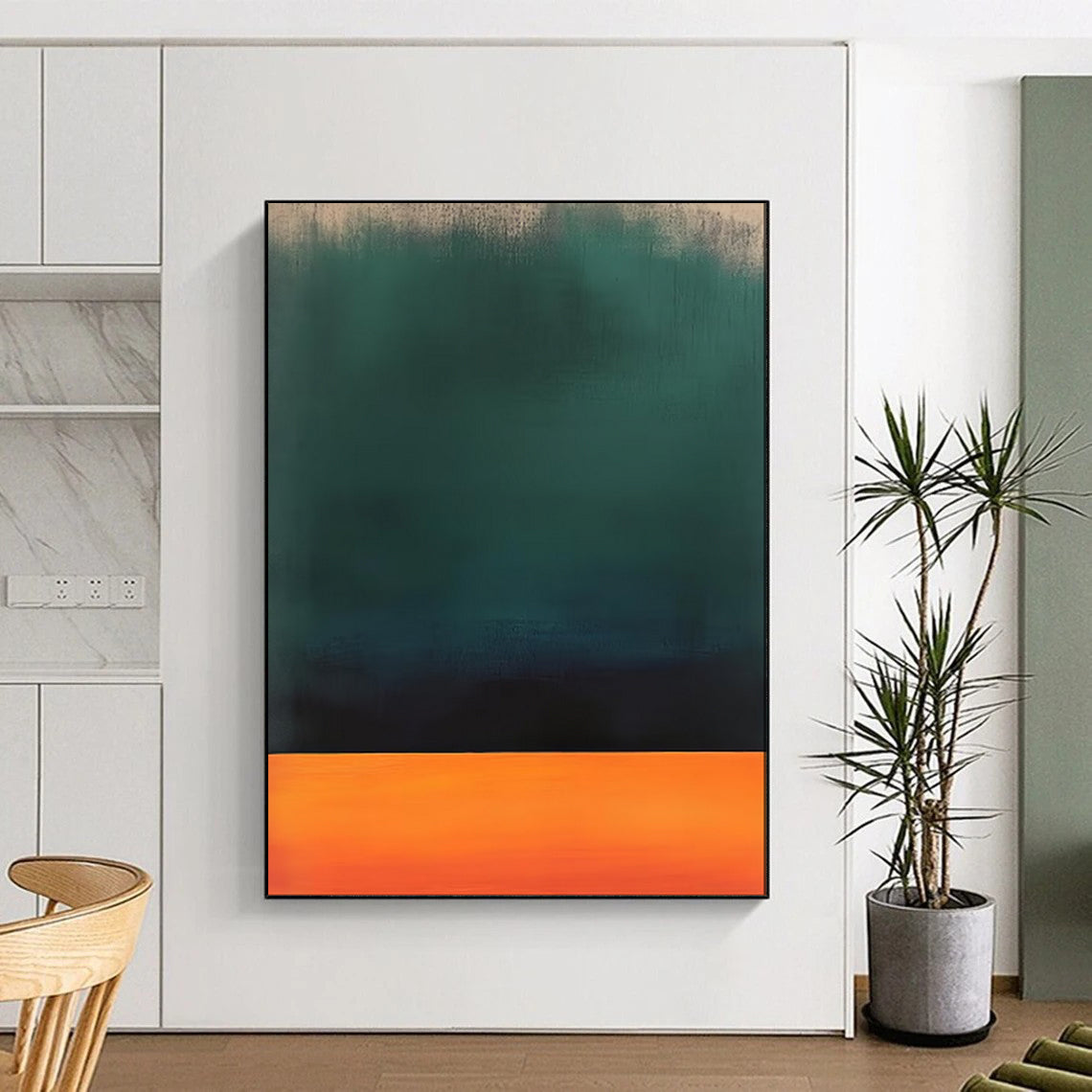 “Green - Black - Orange Gradient” - Color Field Art with a Twist CT1950