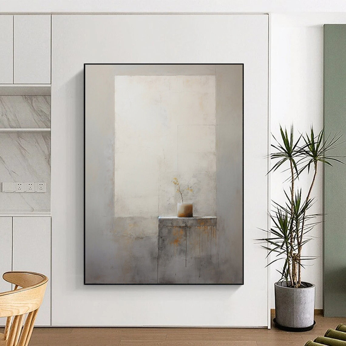 “Minimalist Vase and Wall” - Minimalist Still Life Painting CT1989