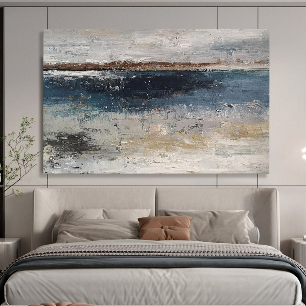 Textured Coastal Abstract Painting On Canvas DKH288