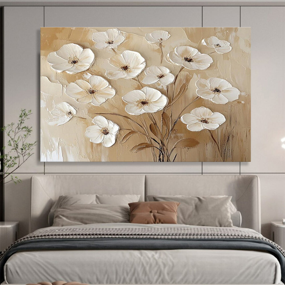 Textured Floral Relief Painting On Canvas DKH309
