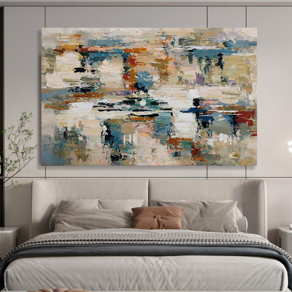 “Color - Blended, Abstract Scene ‘Harmonious Chaos’” - Abstract Impasto Painting On Canvas DLZ012