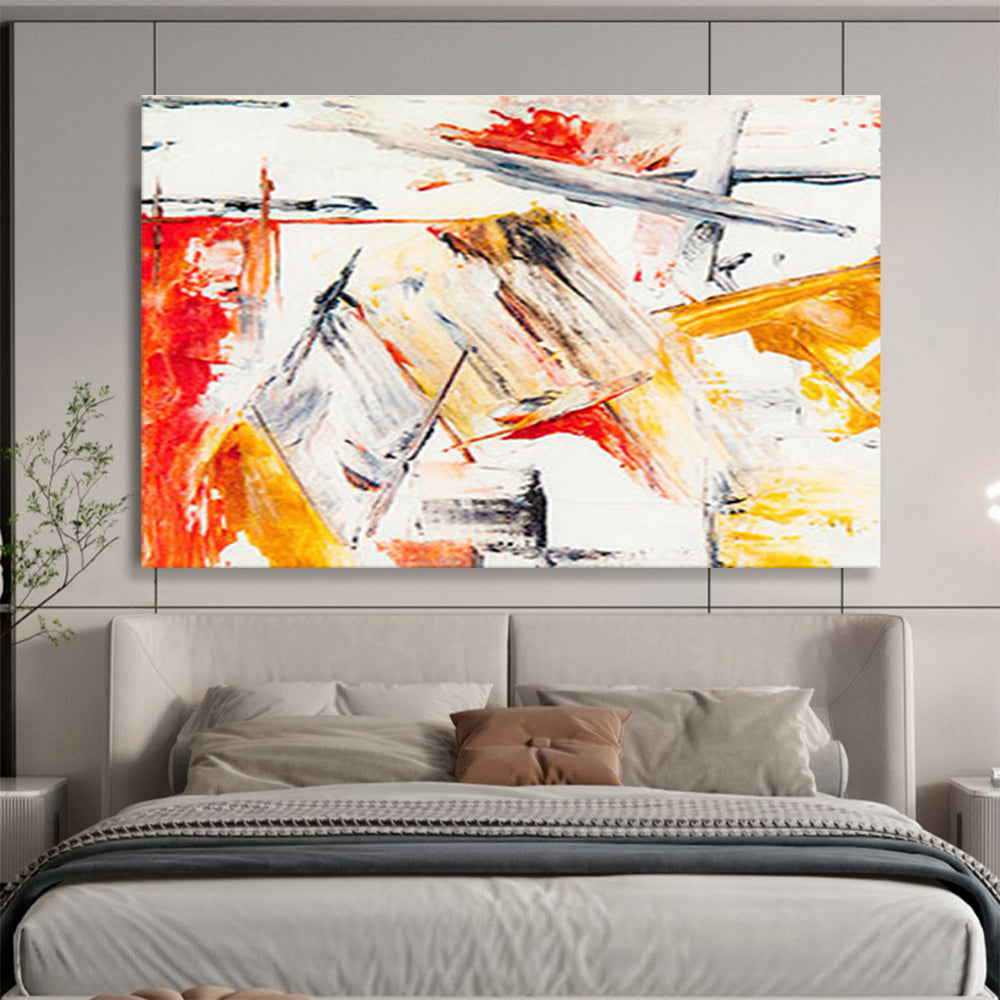 “Dynamic Color Clash” Abstract Action Painting On Canvas DKH400
