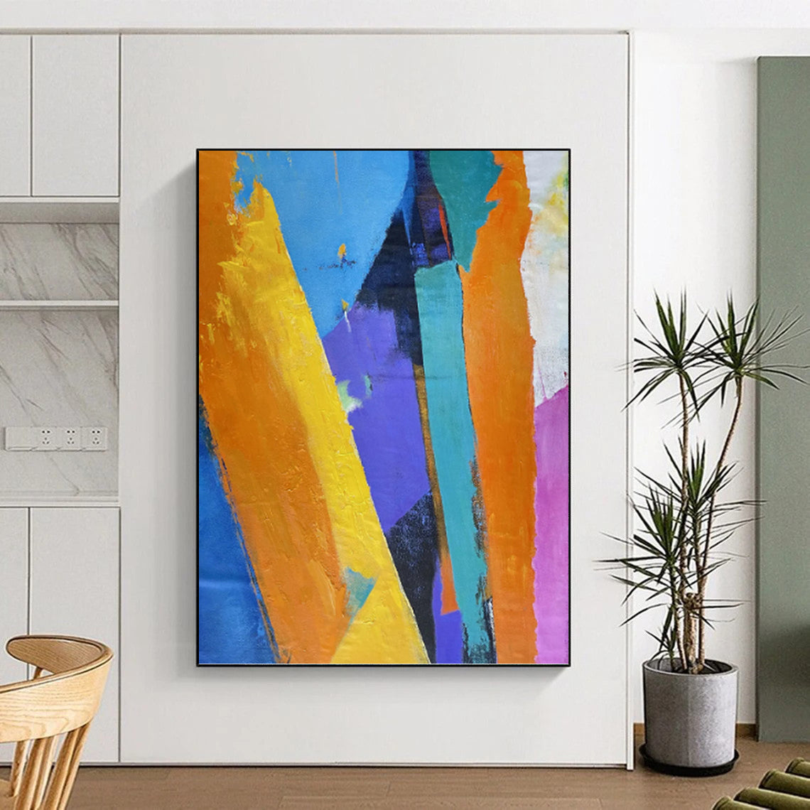 Color - Blocked Abstract Geometry - Abstract Painting On Canvas DKH1343