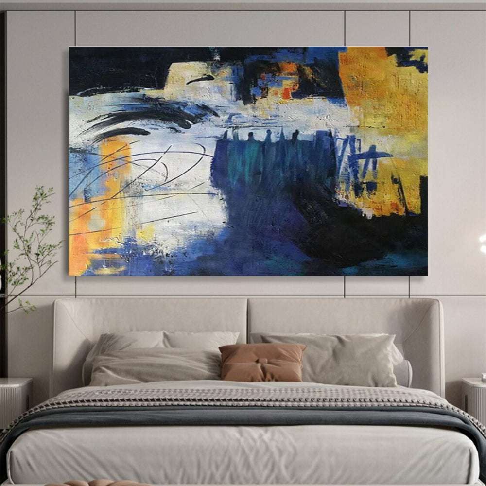 “Abstract Color Blocks” - Bold Abstract Painting On Canvas DKH850