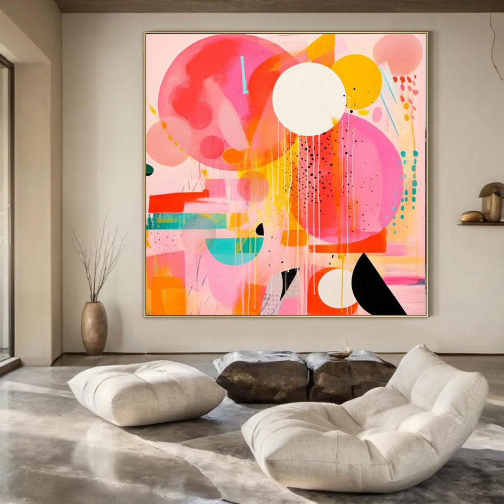 “Playful Colorful Circles” – Geometric Abstract Painting CT1181