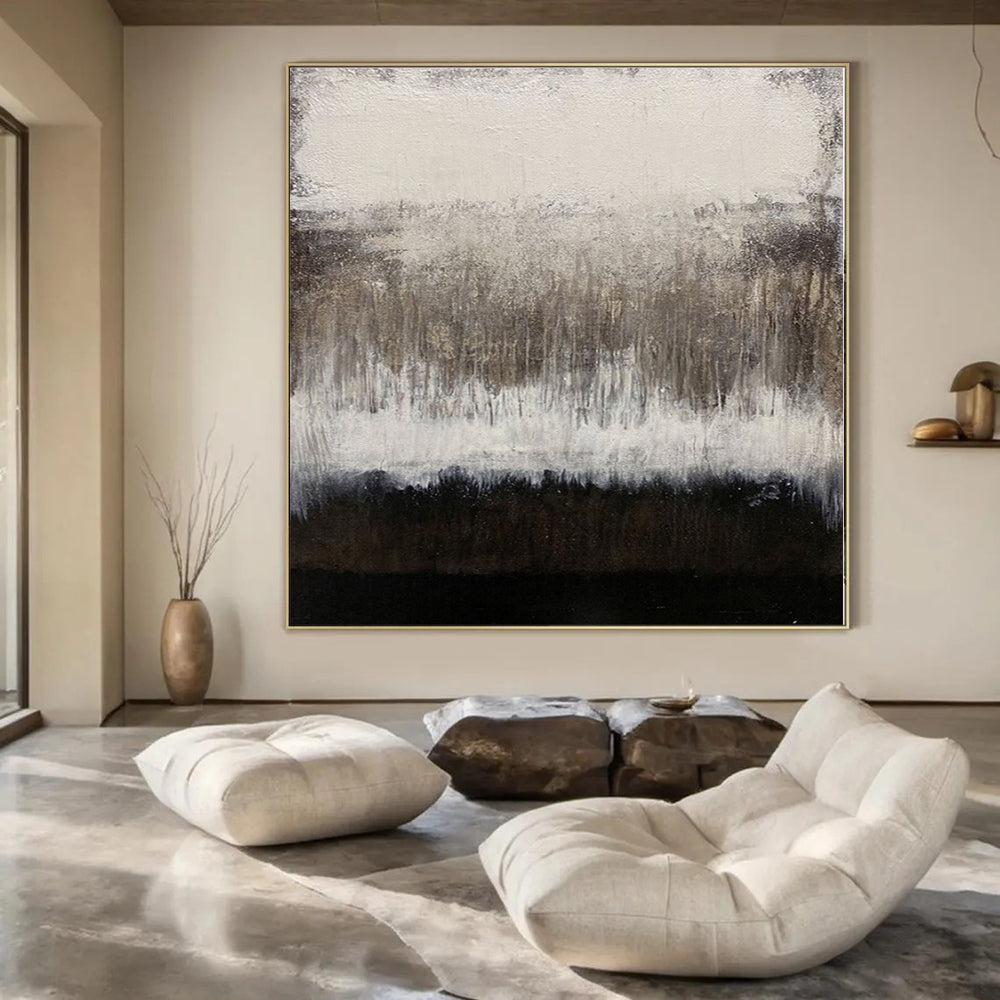 “Neutral Toned Abstract Drips” – Abstract Expressionist Painting CT1137