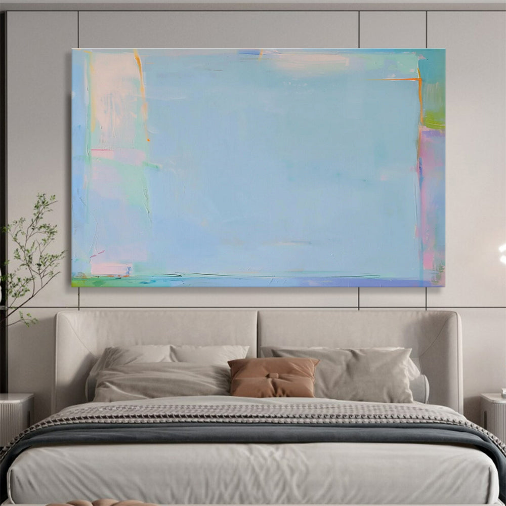 “Soft Blue Minimalism” Abstract Acrylic Painting On Canvas DKH492