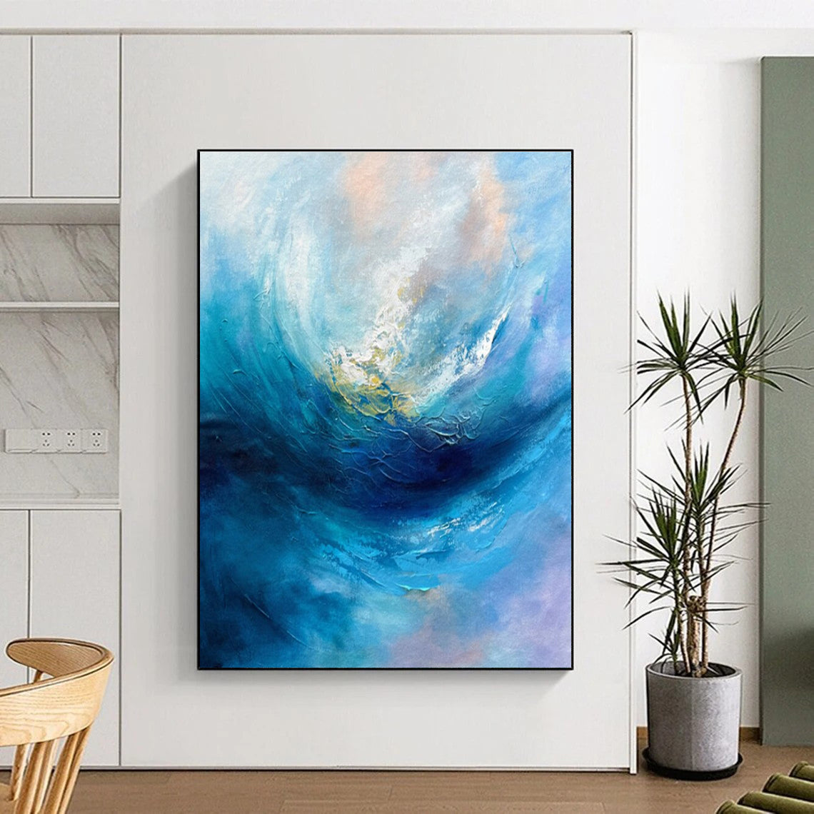 “Blue - Purple Swirling Wave”,Abstract Expressionist Style CT0683