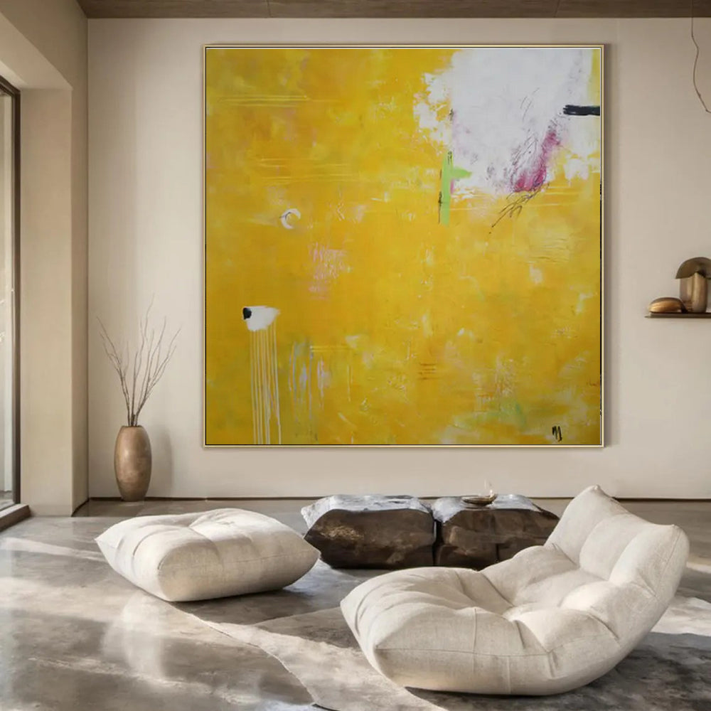 Bright Yellow - Based Abstraction - Color - Field Painting - Style Acrylic Painting CT1407